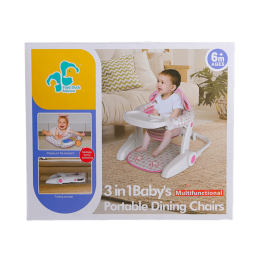 3 In 1 Baby Portable Dinning Chair - Pink